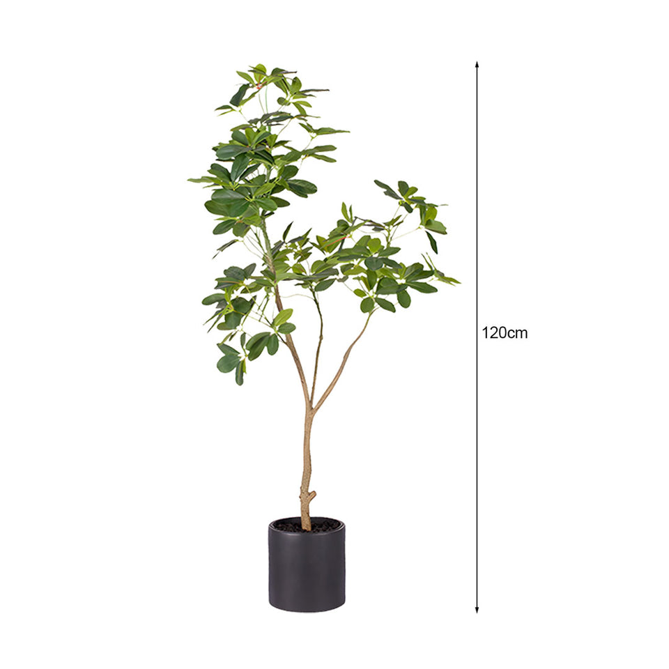 SOGA 2X 120cm Artificial Natural Green Schefflera Dwarf Umbrella Tree Fake Tropical Indoor Plant Home Office Decor