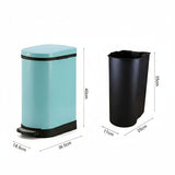 SOGA Foot Pedal Stainless Steel Rubbish Recycling Garbage Waste Trash Bin 10L U Blue