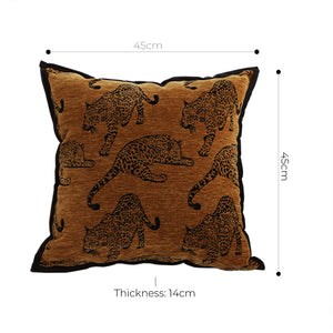 SOGA 45cm Dark Brown Leopard Print Throw Pillow