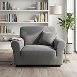 SOGA 1-Seater Grey Sofa Cover Couch Protector High Stretch Lounge Slipcover Home Decor