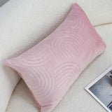 SOGA 2X 30cm Pink Textured Geometric Pattern Decorative Throw Pillow