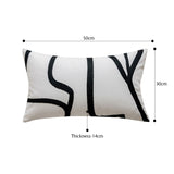 SOGA 2X 30cm Rectangular Modern Minimalist Black Letter Print Decorative Throw Pillow