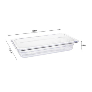 SOGA 65mm Clear Gastronorm GN Pan 1/3 Food Tray Storage