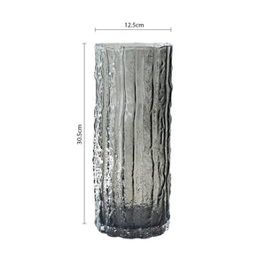 SOGA 30.5cm Handcrafted Grey Glass Vase, Classic Design for Home Decor
