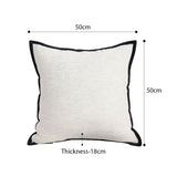 SOGA 50cm Classic Natural Linen Black Piped Edge Decorative Throw Pillow