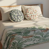 SOGA Home & Living Bundle – Soft Polyester-Cotton Pillows & Tropical Leaf Throw Blanket