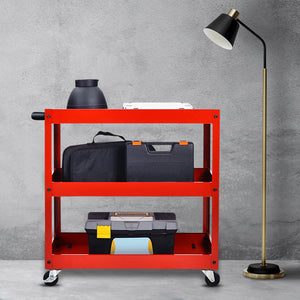 SOGA 2-Pack 3-Tier Red Tool Storage Carts