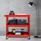 SOGA 2-Pack 3-Tier Red Tool Storage Carts