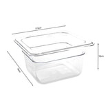 SOGA 100mm Clear Gastronorm GN Pan 1/6 Food Tray Storage Bundle of 6