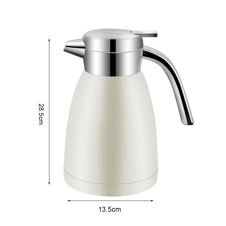 SOGA 2X 2.2L Stainless Steel Water Bottle Insulated Vacuum Flask Coffee Jug Thermal White