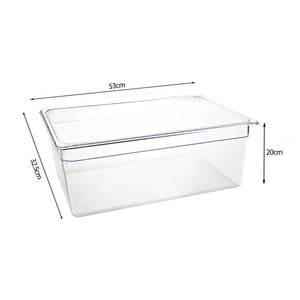 SOGA 200mm Clear Gastronorm GN Pan 1/1 Food Tray Storage Bundle of 2