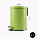 SOGA Foot Pedal Stainless Steel Rubbish Recycling Garbage Waste Trash Bin Round 7L Green