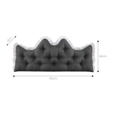 SOGA 2x150cm Crown Pillows Tufted Charcoal Headboard Cushion Set