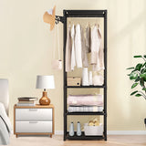 SOGA 2X 45x35cm Hanging Clothes Rack Storage w/ 3 Layer Organizer Adjustable Shelves, Sturdy, Space-Saving