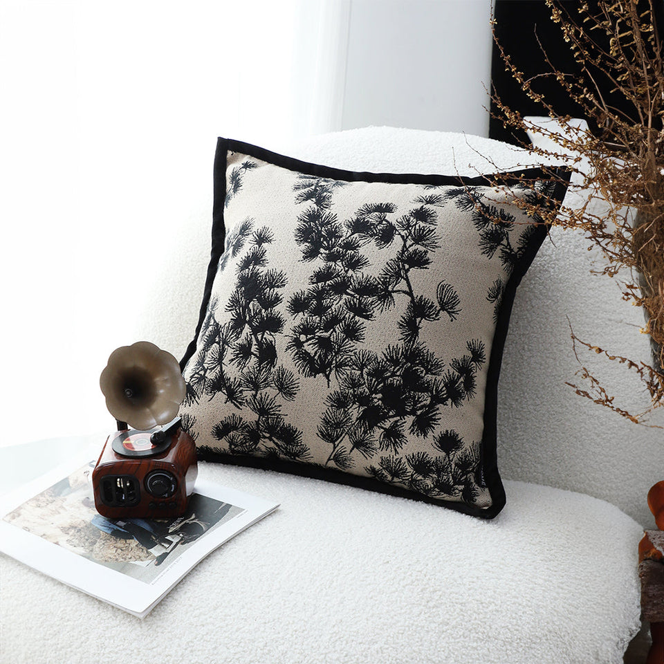SOGA 2X 45cm Throw Pillow Black and White Wide Border Square Pillow Stylish Decorative Cushion Living Room