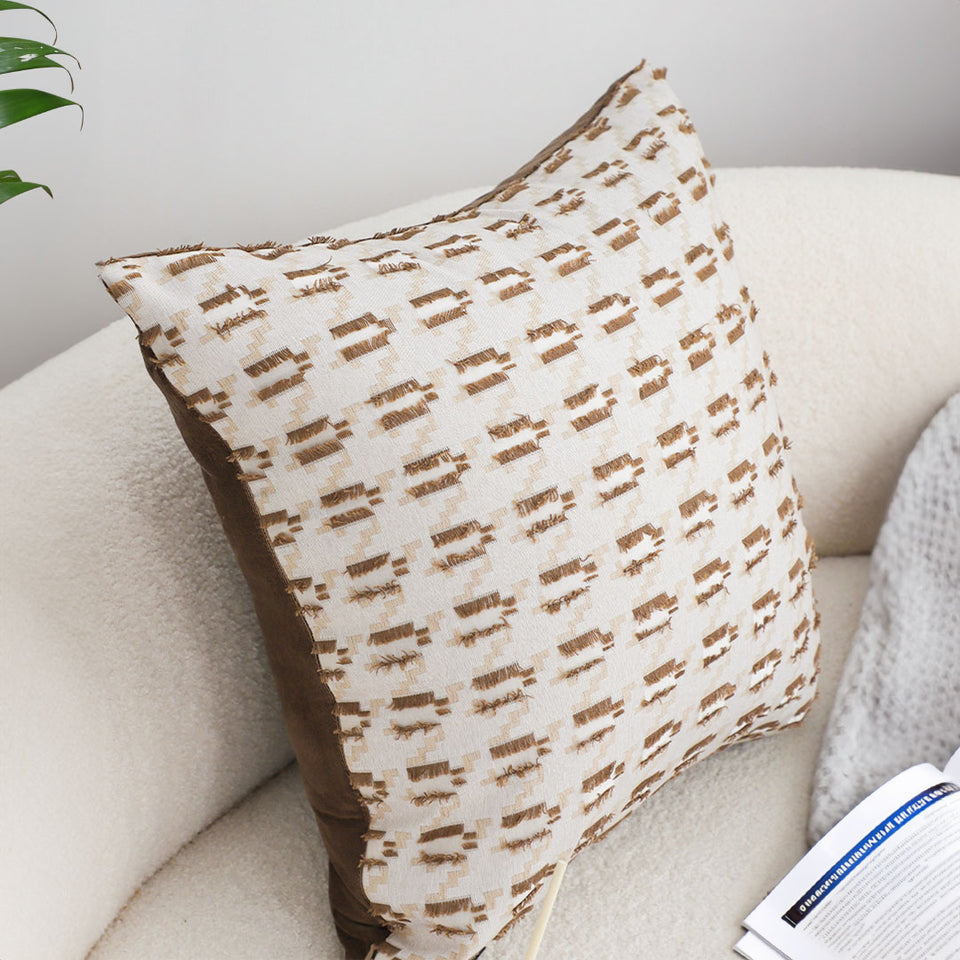 SOGA 50cm Square Modern Decorative Embroidered Geometric Throw Pillow