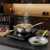 SOGA Kitchenware Bundle – 35.5cm Smart Induction Cooktop, 30cm Saucepan & 28cm Fry Pan