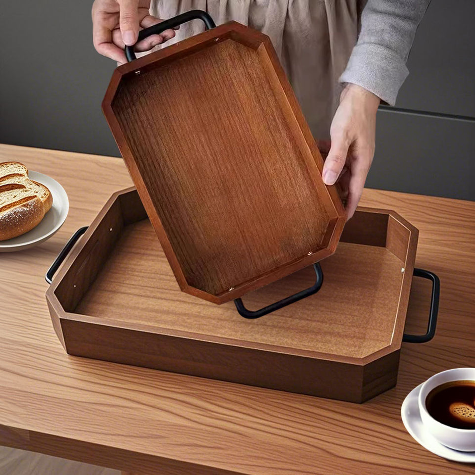 SOGA 39.1x25.4x5cm Paulownia Wood Serving Tray