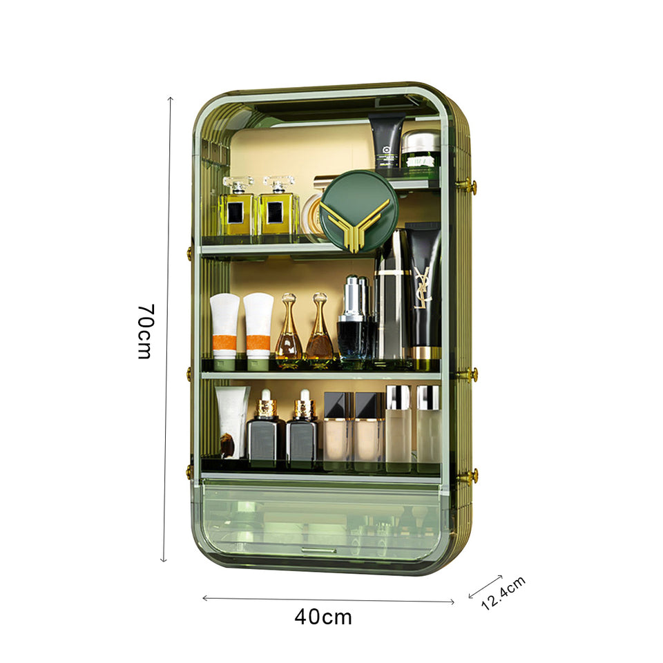 SOGA Green Multi Tier Cosmetic Storage Rack Bathroom Vanity Tray Display Stand Organiser