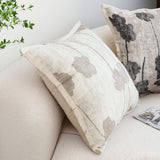 SOGA 2X 45cm Botanical Beige Poppy Flower Print Linen Decorative Throw Pillow