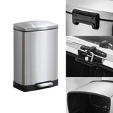 SOGA 2-Pack 12L Silver Stainless Steel Foot Pedal Trash Bin
