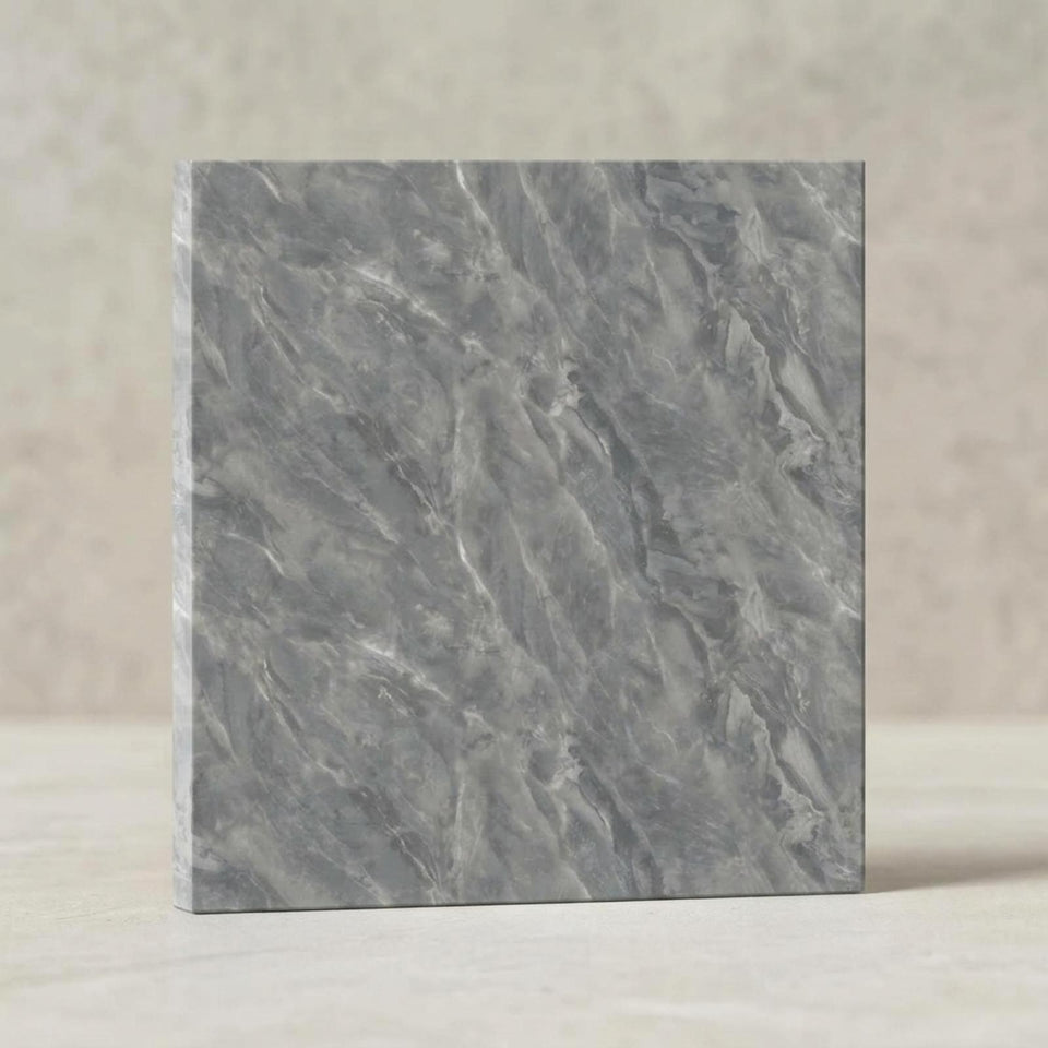 SOGA Peel & Stick Floor and Wall Tiles 60 x 60cm 10 Pack Grey Faux Marble