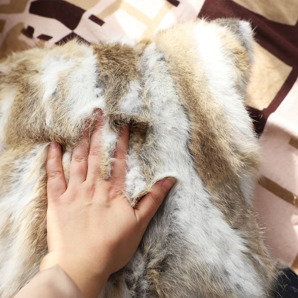 SOGA 2X 45cm Throw Pillow Coffee Rabbit Fur Square Warm Cozy Decorative Cushion Home Decor