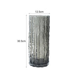 SOGA 30.5cm Handcrafted Grey Glass Vase, Classic Design for Home Decor