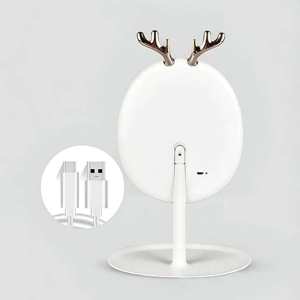 SOGA White Antler LED Light Makeup Mirror Tabletop Vanity Home Decor