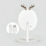 SOGA White Antler LED Light Makeup Mirror Tabletop Vanity Home Decor