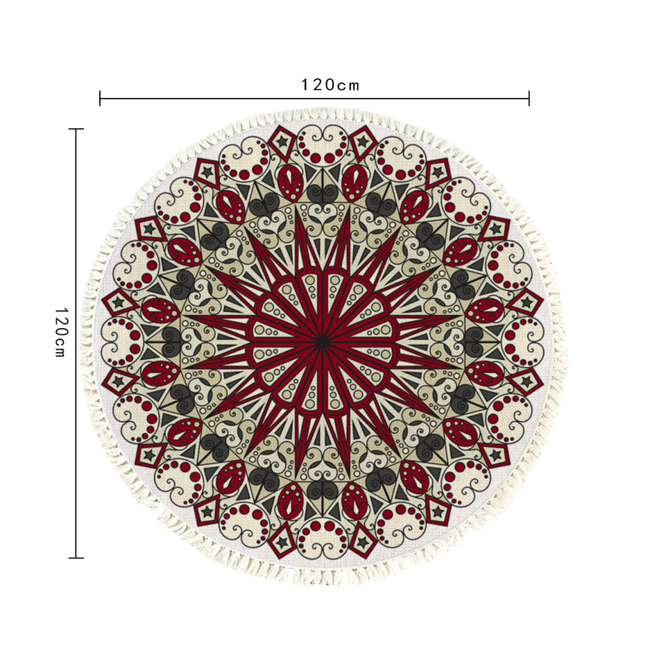 SOGA 2X 120cm Mandala Modern Ethnic Tassel Print Anti-slip Doormat Home Decor