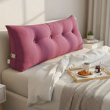 SOGA 120cm Crabapple Red Triangular Wedge Bed Pillow Headboard Backrest Bedside Tatami Cushion Home Decor