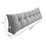 SOGA 2X 180cm Silver Triangular Wedge Bed Pillow Headboard Backrest Bedside Tatami Cushion Home Decor