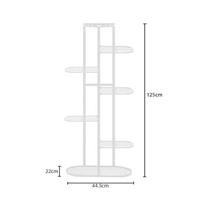 SOGA 2X 7 Tier 8 Pots White Metal Plant Rack Flowerpot Storage Display Stand Holder Home Garden Decor