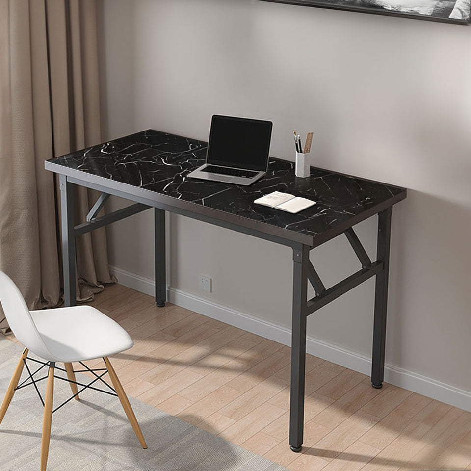 SOGA 120x60x75cm Black Foldable Computer Study Table Easy Assembly Desk No Chair