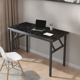 SOGA 120x60x75cm Black Foldable Computer Study Table Easy Assembly Desk No Chair
