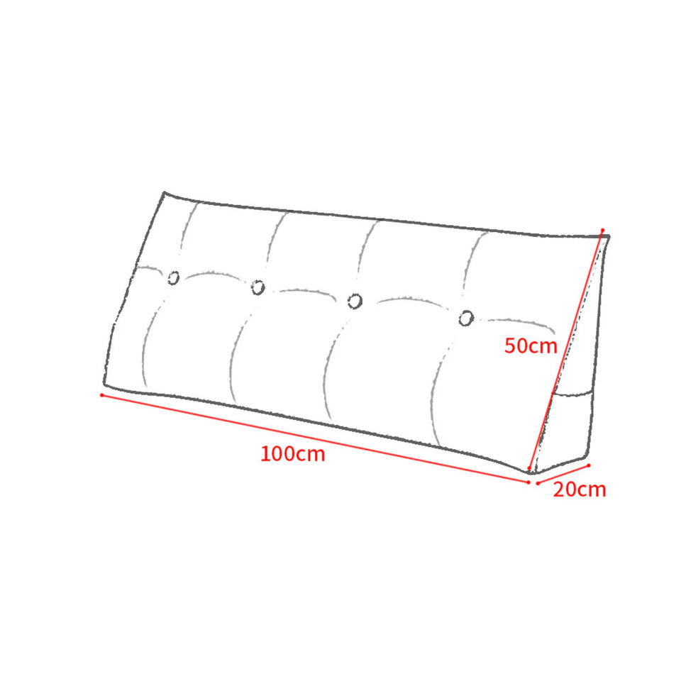 SOGA 4X 100cm Rose Red Triangular Wedge Bed Pillow Headboard Backrest Bedside Tatami Cushion Home Decor