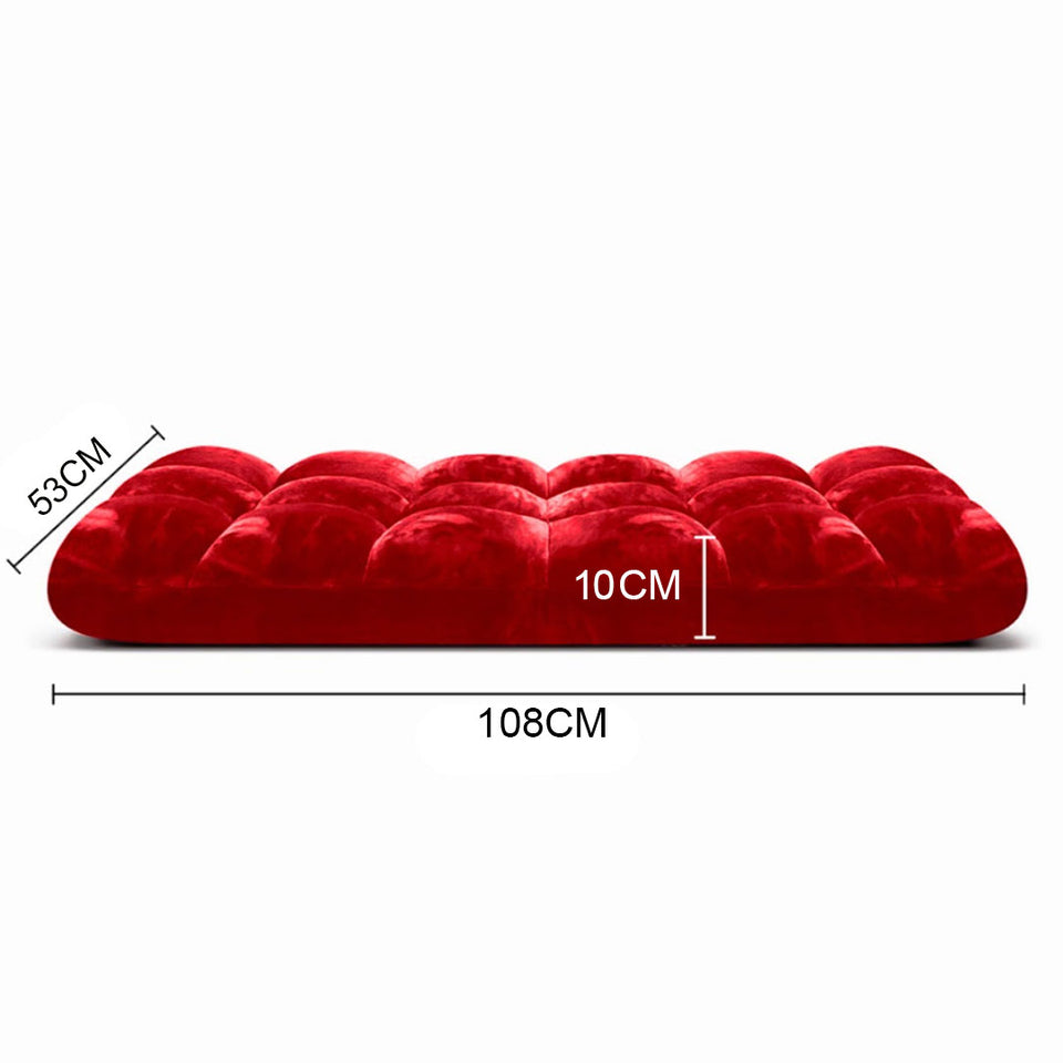 SOGA 4X Floor Recliner Folding Lounge Sofa Futon Couch Folding Chair Cushion Red x4
