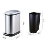 SOGA 2X Foot Pedal Stainless Steel Rubbish Recycling Garbage Waste Trash Bin 10L U