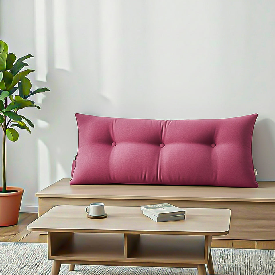 SOGA 4X 100cm Crabapple Red Triangular Wedge Bed Pillow Headboard Backrest Bedside Tatami Cushion Home Decor