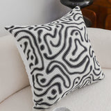 SOGA 2X 50cm Black White Abstract Swirl Pattern Decorative Throw Pillow