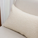 SOGA 30cm Cream Boucle Textured Fluffy Decorative Throw Pillow