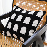 SOGA 2X 45cm Contemporary Black White Arch Pattern Geometric Throw Pillow