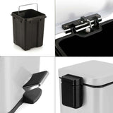 SOGA 4X Foot Pedal Stainless Steel Rubbish Recycling Garbage Waste Trash Bin Square 6L White