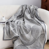 SOGA Charcoal Gray Geometric Swirl Throw Blanket 130x180cm Polyester