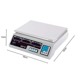 SOGA 40kg Digital Kitchen Scales Shop Electronic Weight Scale Food White