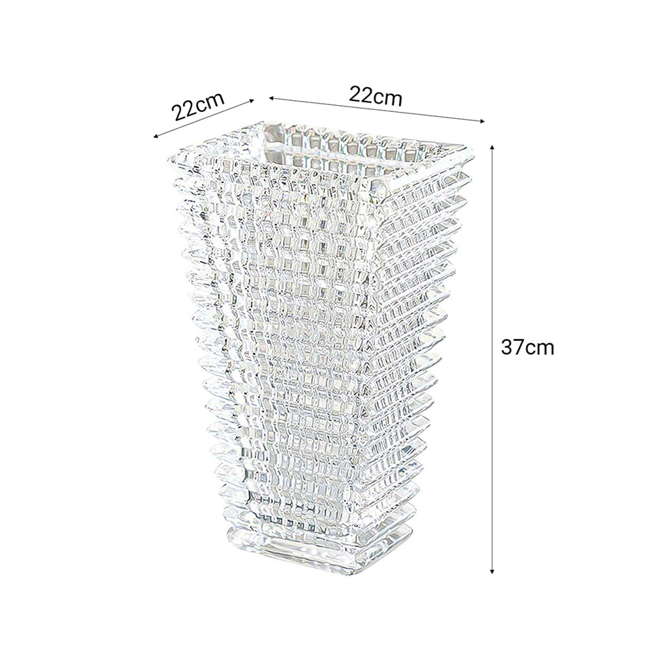 SOGA 28cm Handcrafted Clear Glass Vase Classic Design for Home Decor