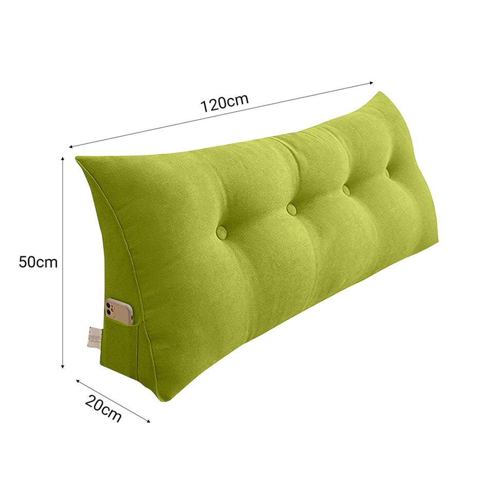 SOGA 120cm Green Triangular Wedge Bed Pillow Headboard Backrest Bedside Tatami Cushion Home Decor
