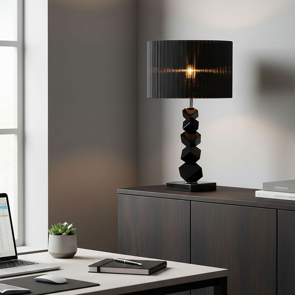 SOGA 55cm Black Table Lamp with Dark Shade LED Desk Lamp