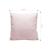SOGA 2X 50cm Pink Textured Geometric Pattern Decorative Throw Pillow